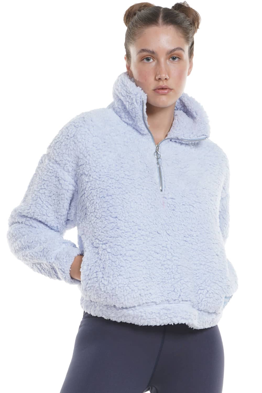 Light blue 2025 sherpa pullover